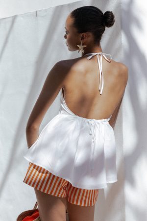Vanessa Halterneck Top – White