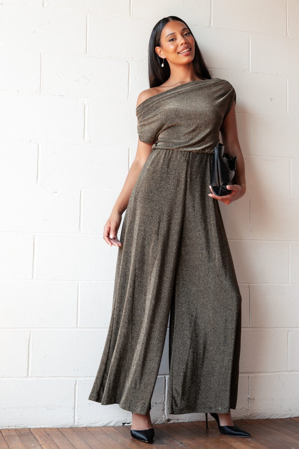 Noelle Jumpsuit - Gold Black