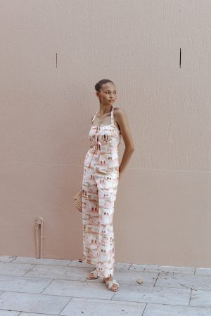 Devina Pants – Tan Print