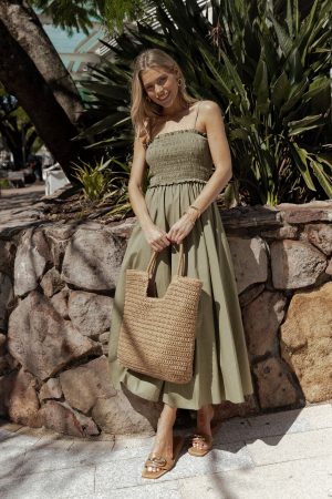 Nigella Maxi Dress – Olive Green