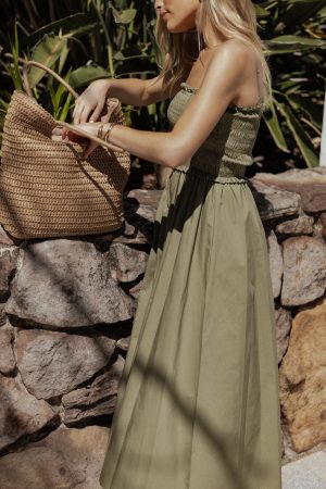 Nigella Maxi Dress – Olive Green