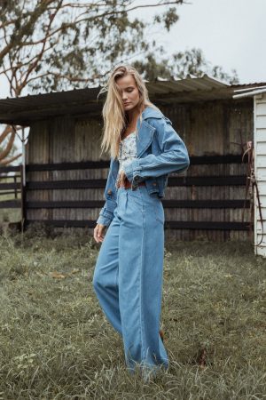 Westwood Waist Tie Denim Jacket – Denim