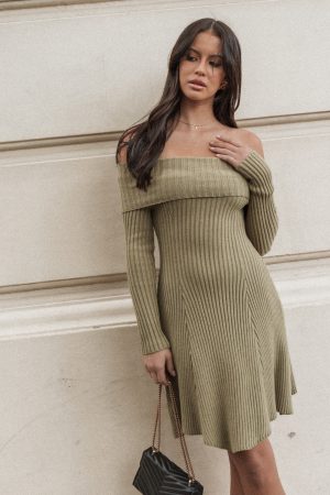 Francisco Long Sleeve Mini Dress – Olive