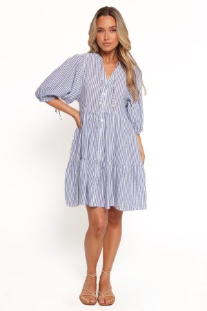 Arden Mini Dress – Blue Stripe