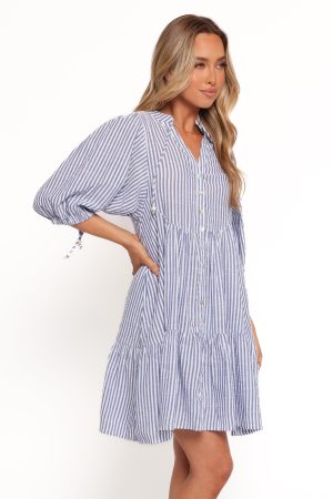 Arden Mini Dress – Blue Stripe
