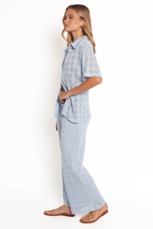 Cora Knit Pant – Blue