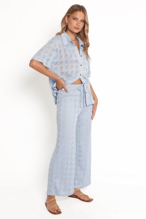 Cora Knit Pant – Blue