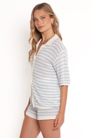 Cherie Knit Short – Cream Sky Blue