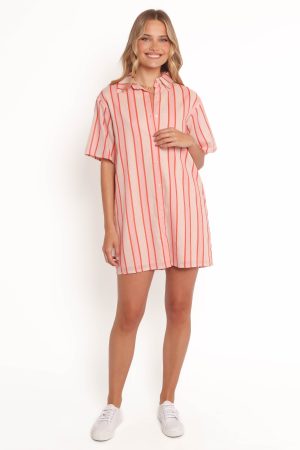 Norah Mini Dress – Pink Stripe