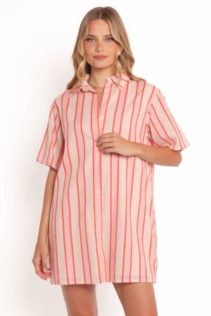 Norah Mini Dress – Pink Stripe