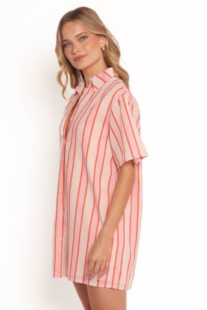 Norah Mini Dress – Pink Stripe