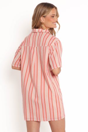 Norah Mini Dress – Pink Stripe