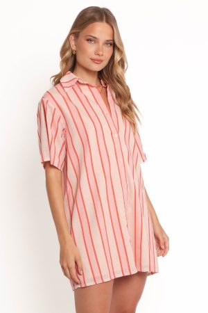 Norah Mini Dress – Pink Stripe