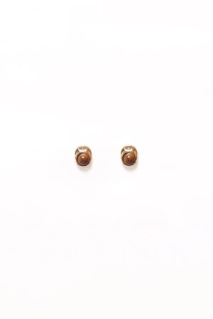 Nova Earrings – Brown/Gold
