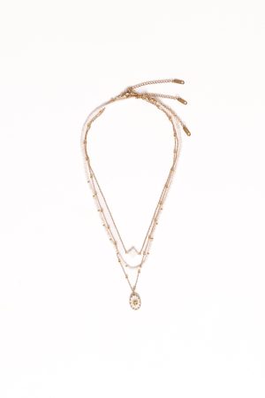 Goldie Necklace – Gold/White
