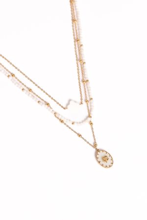Goldie Necklace – Gold/White