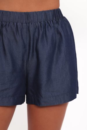 Aaliyah Chambray Shorts – Dark Wash