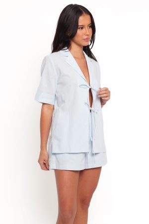 Aaliyah Cotton Shorts – Pale Blue