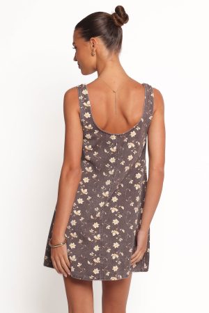 Abbott Mini Dress – Brown Floral
