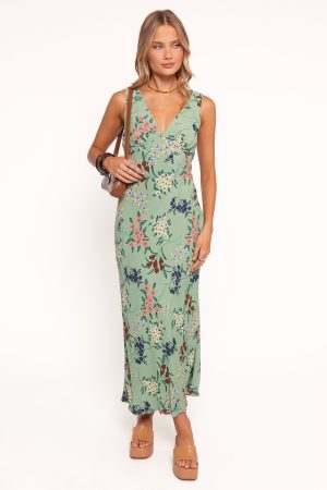 Acilia Midi Dress – Sage Floral