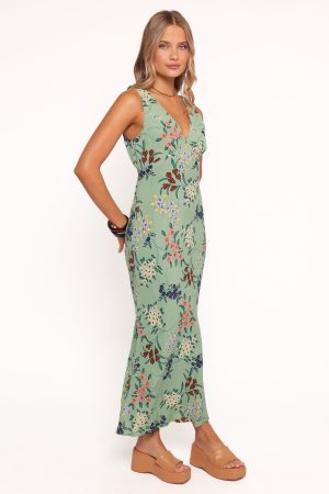 Acilia Midi Dress – Sage Floral