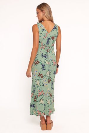 Acilia Midi Dress – Sage Floral