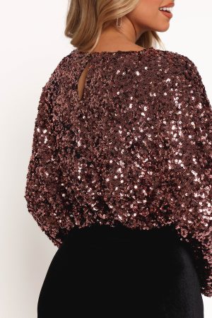 Adelina Sequin Top – Black Rose