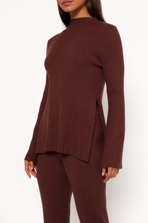 Adrienne Knit Top – Chocolate