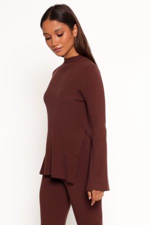 Adrienne Knit Top – Chocolate