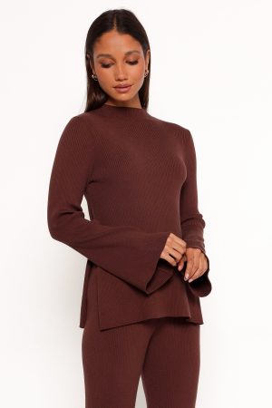 Adrienne Knit Top – Chocolate
