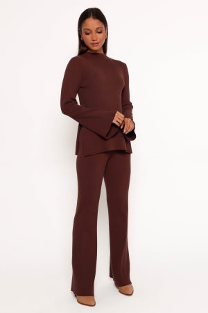 Adrienne Knit Pant – Chocolate