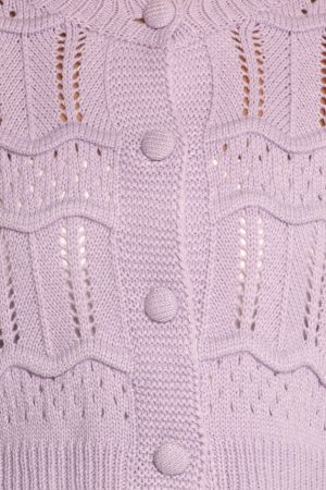Aidy Crop Button Front Cardigan – Lilac