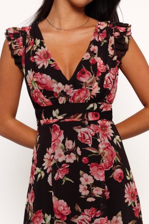 Aldo Maxi Dress – Black Floral
