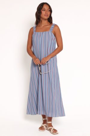 Alessandra Maxi Dress – Blue Stripe