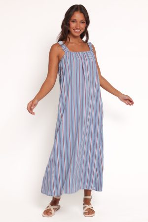Alessandra Maxi Dress – Blue Stripe