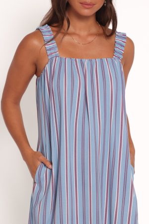 Alessandra Maxi Dress – Blue Stripe
