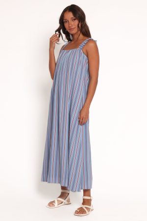Alessandra Maxi Dress – Blue Stripe