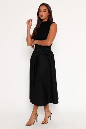 Alessandra Midi Skirt – Black