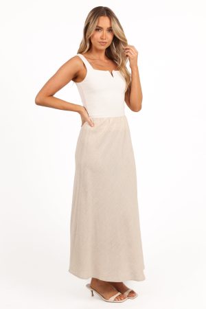 Alex Linen Midi Skirt – Oatmeal