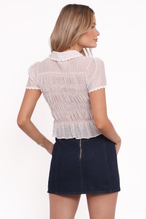 Alima Shirred Top – Pink Purple Floral