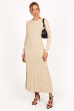 Alison Long Sleeve Maxi Dress – Cream
