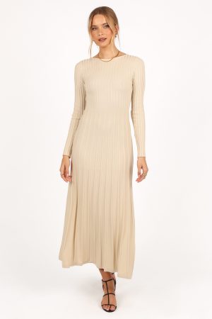 Alison Long Sleeve Maxi Dress – Cream