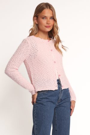 Ally Texture Cardigan – Pink
