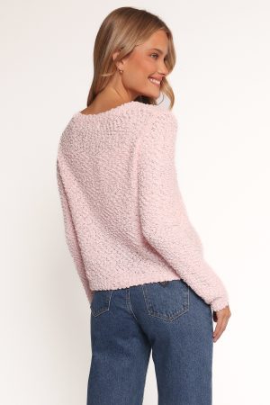 Ally Texture Cardigan – Pink