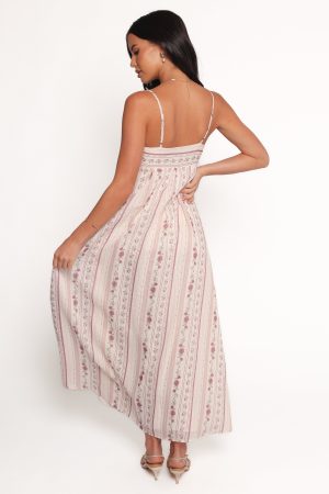 Amaris Maxi Dress – Ivory Mauve Floral