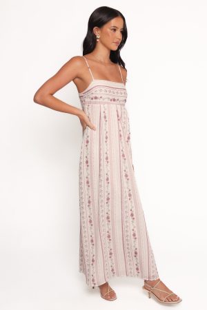 Amaris Maxi Dress – Ivory Mauve Floral