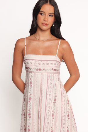 Amaris Maxi Dress – Ivory Mauve Floral