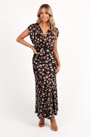 Amarlee Maxi Dress – Black Floral