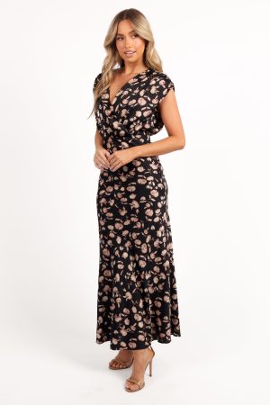 Amarlee Maxi Dress – Black Floral