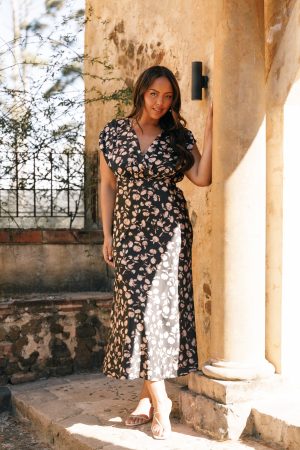 Amarlee Maxi Dress – Black Floral